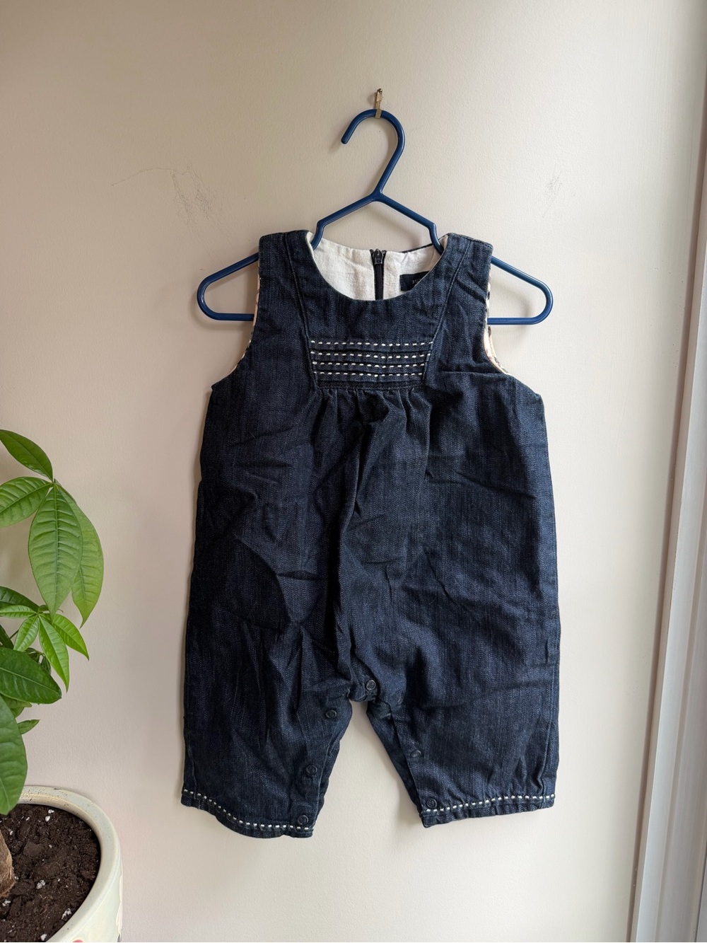 Vintage Burberry Denim Romper size 6M
